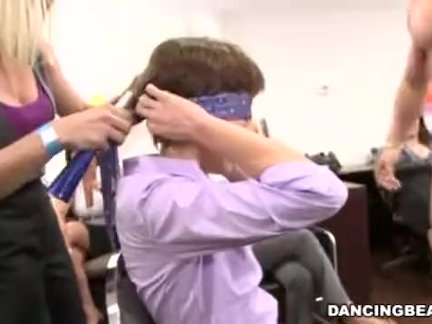 Male stripper cums on her slice of cake