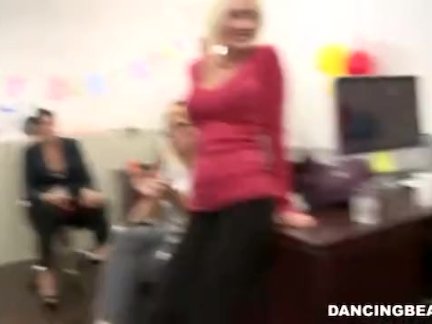 Male stripper cums on her slice of cake