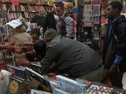Ebony whore fucked for public view 
