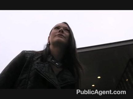 Pretty brunette fucked outside in wasteland
