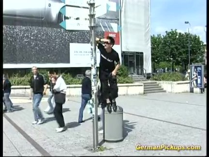 Picked up German whore is fucked on field