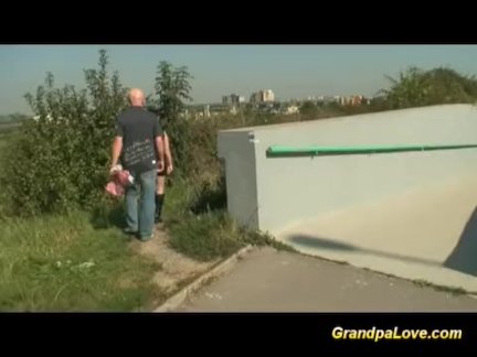 grandpa fucks teen in public
