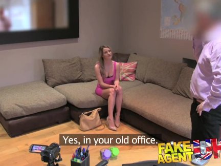 FakeAgentUK Petite babe gets anal creampie
