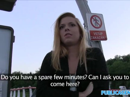 PublicAgent Hot blonde fucks stranger outside