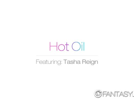 Hot blonde Tasha Reign oiled body massage