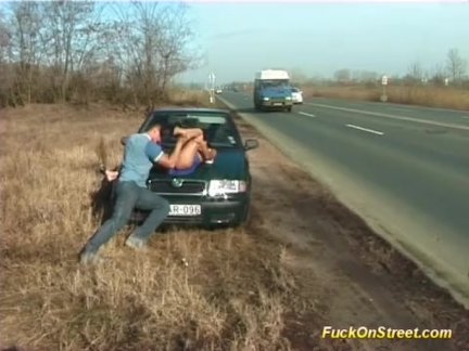 street anal fuck next to car