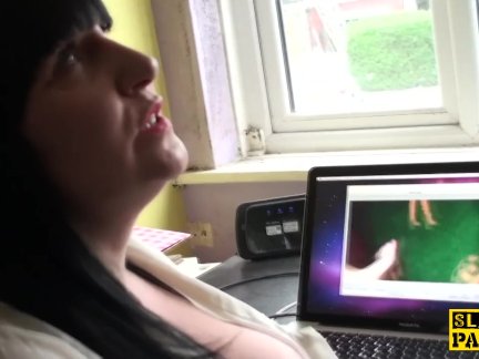 British bbw sprayed with cum over her tits