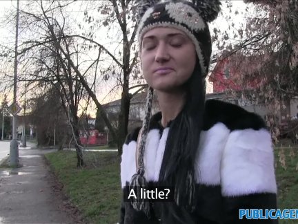 PublicAgent Russian babe takes cash and cock