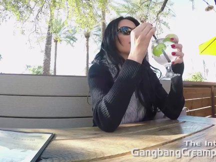 Big tittied french babe gets gangbanged