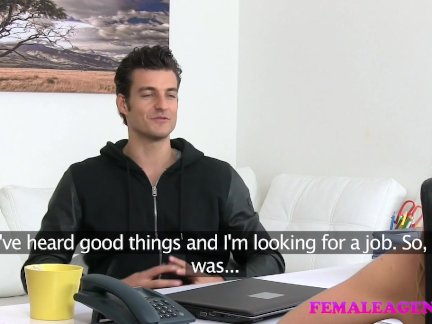 FemaleAgent American stud cums on sexy blonde agents face
