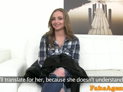 Fake Agent Wannabe sexy model fucked hard on porn set
