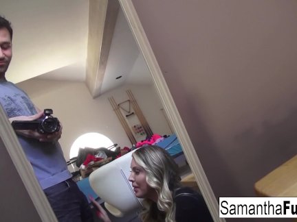 James Deen shows up on set and fucks Samantha Saint