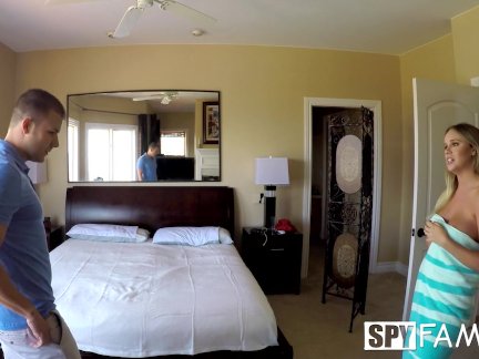 SpyFam Step sister Alexis Adams caught step brother spying by the pool