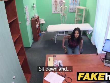Fake Hospital Shy brunette has explosive orgasms when fucking her doctor