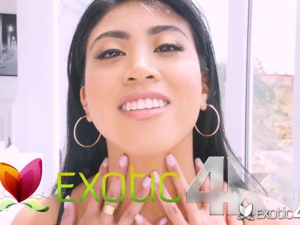 Exotic4k Thick booty Asian Ember Snow fucked by big white dick