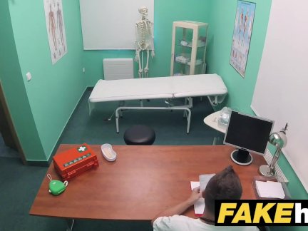 Fake Hospital Petite blonde Czech patient health test ends with hot wet sex