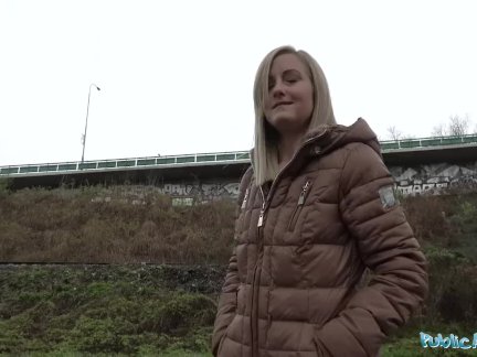 Public Agent Blonde runs from Police after fucking outdoors