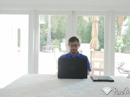 PureMature Asian petite MILF Kalina Ryu fucks computer technician