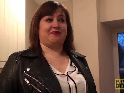 Hardfucked plumper fed with doms cum