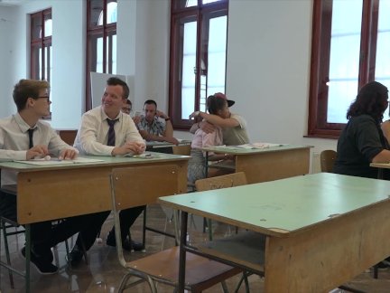 College students fuck their professor in class in front of colleagues