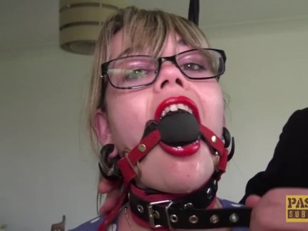 Chubby sub restrained and hammered by maledom Pascal White