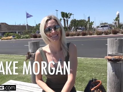 Blonde Cougar Blake Morgan gets cum on her big tits