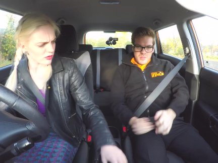Fake Driving School Spanish kitty cat rides cock
