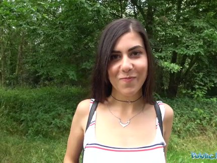 Public Agent Horny sexy tourist sucks and fucks in secluded forest