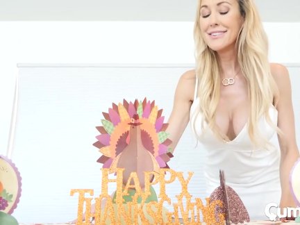 CUM4K Threesome With Multiple Creampies For Thanksgiving