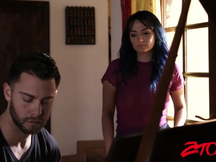 Busty stepsis Charlotte Cross stuffs asshole with dick