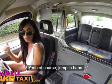 Female Fake Taxi Big tits Brit Ava Koxxx swallows cock & balls on backseat