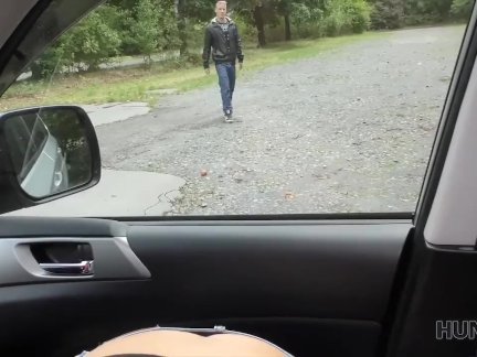HUNT4K. Beauty fucked hard in car while BF received stack of cash