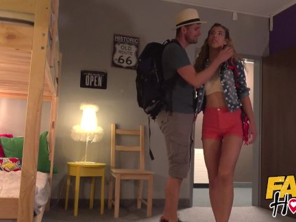 Fake Hostel Guy blindfolds his girlfriend and sneaky fucks MILF