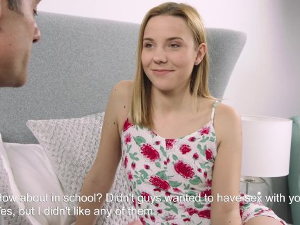 18 year old Zhopka shows her hymen, and the guy breaks it with his huge coc