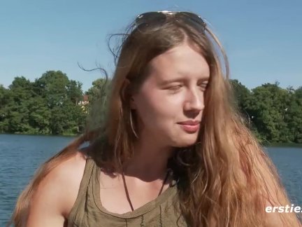 Alba Rubbing Her Sweet Pussy Down by the Lake