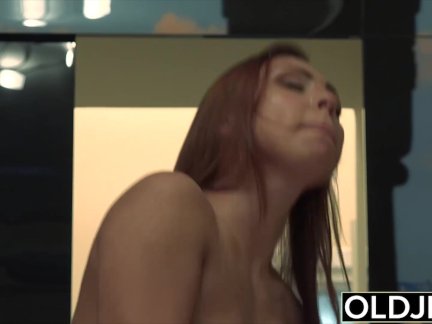 Lucky old guy fucks nice teen slut from tinder