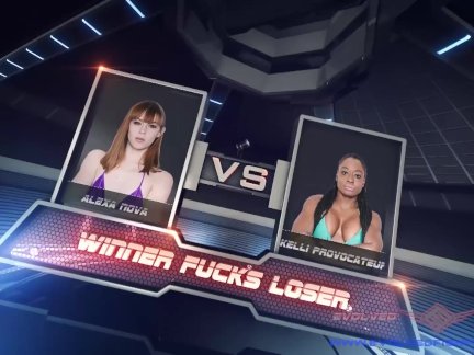 Alexa Nova lesbian wrestling fight with rough strapon fucking