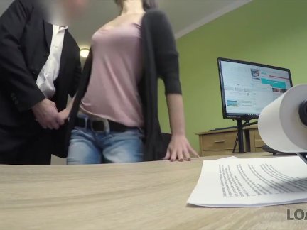 LOAN4K. Poor girl wants to run own tattoo salon and starts with sex