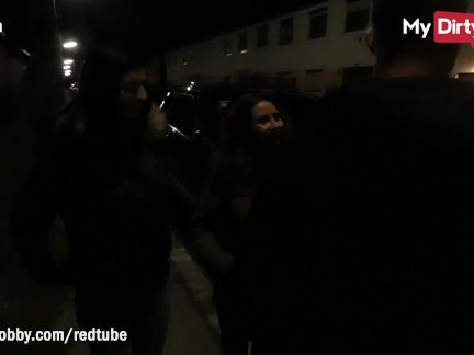 MyDirtyHobby - Horny college babes picked up a stranger and invited him for