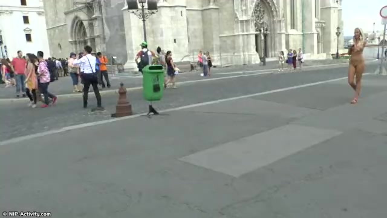Blonde babe jenny naked on public street - RedTube