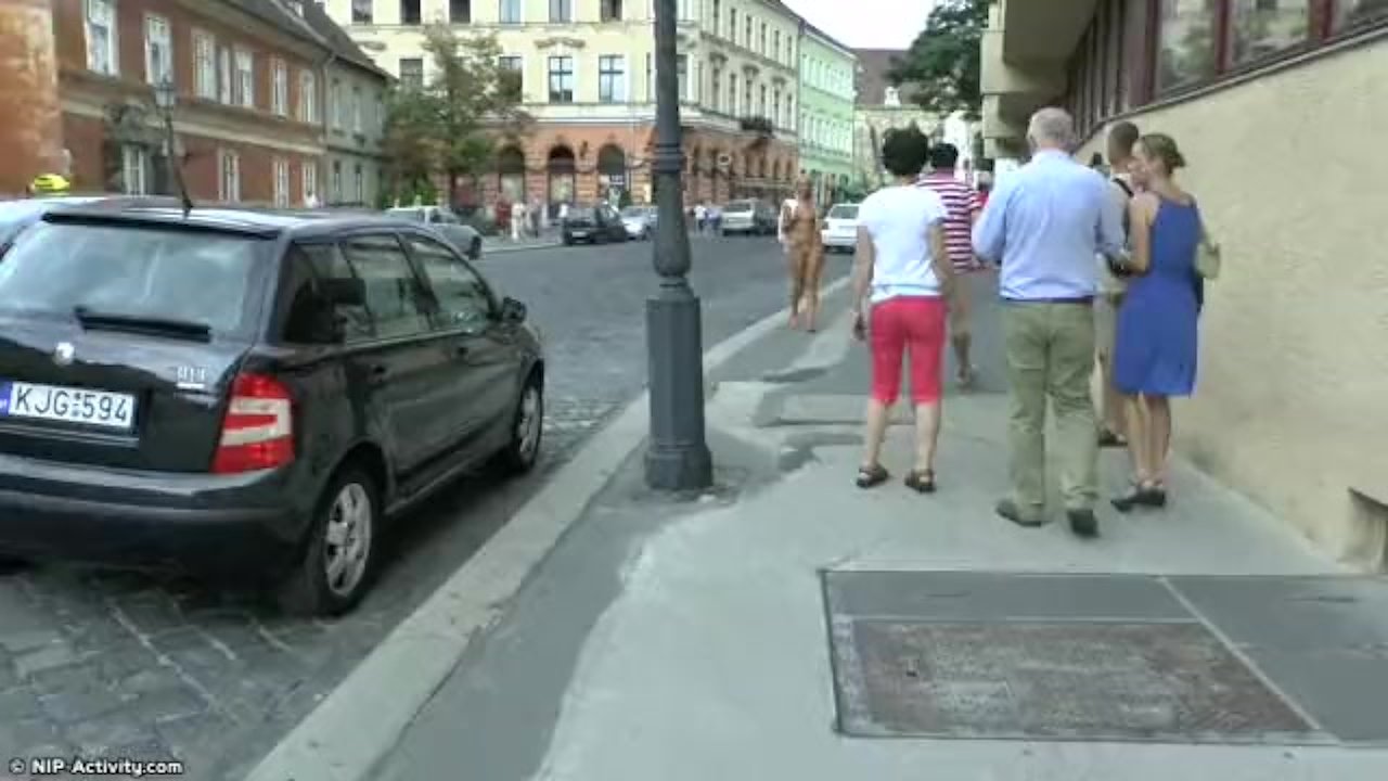 Blonde babe jenny naked on public street - RedTube