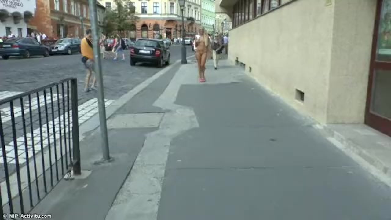 Blonde babe jenny naked on public street - RedTube