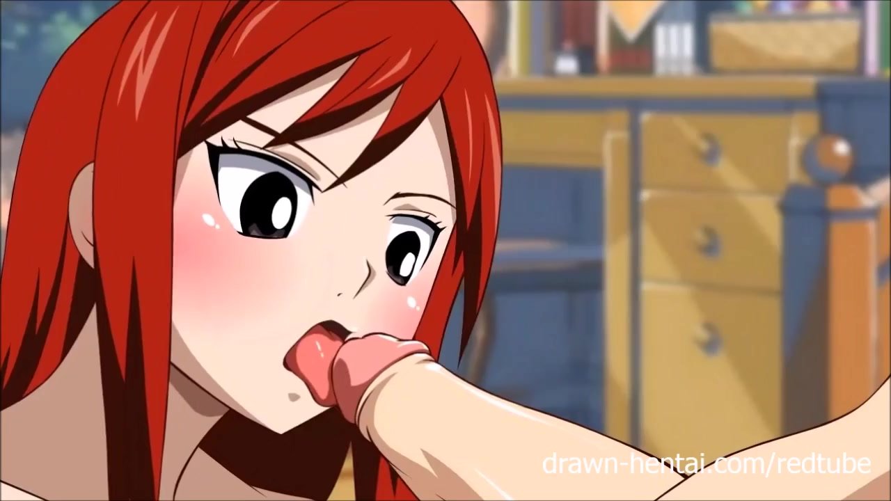 Fairy Tail XXX parody - Erza gives blowjob