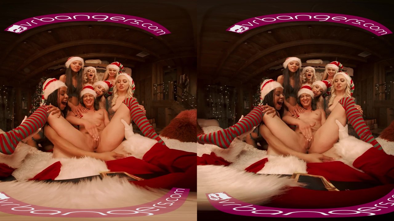 1280px x 720px - VRBangers Christmas Orgy With Abella Danger And Her 7 Sexy Elves VR Porn