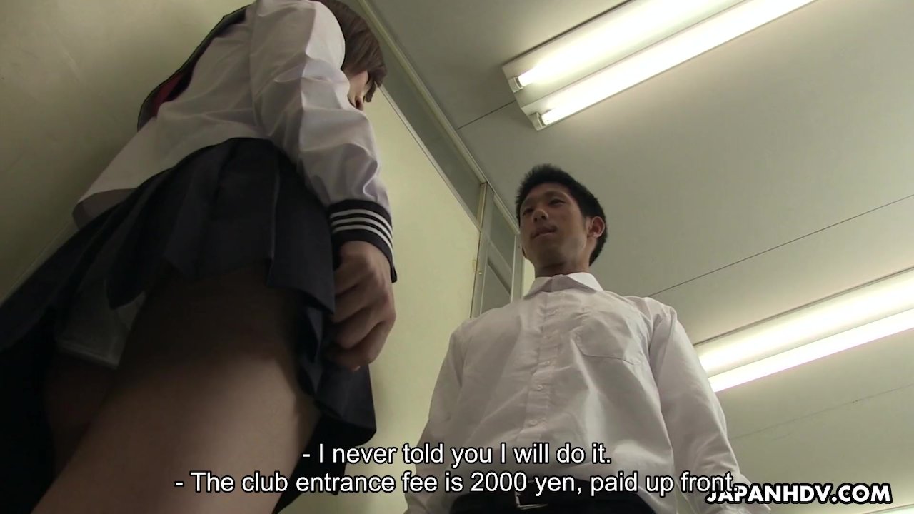 Japanese schoolgirl, Kaede Oshiro shows pussy to a friend ...