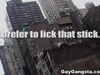 Gay Gangster do a deepthroat blowjob and grea