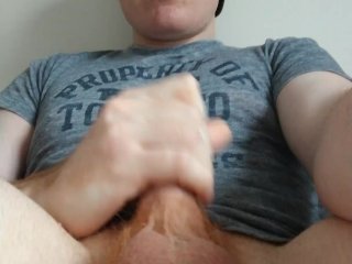Gay Ginger Amateur strokes cock and cums!