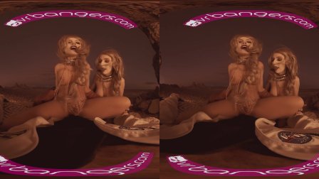 VRBangers Two hot blonde babes fucking hard on mars parody threesome